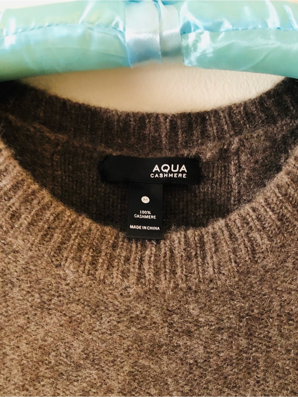 AQUA 100% Cashmere Brown Asymmetric Shark Bite Hem Tunic Sweater M - Picture 8 of 16